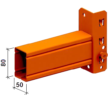 Mecalux Palettenregal-Traversen, 1 Paar, L 950 x H 80 x B 50 mm – Bild 5