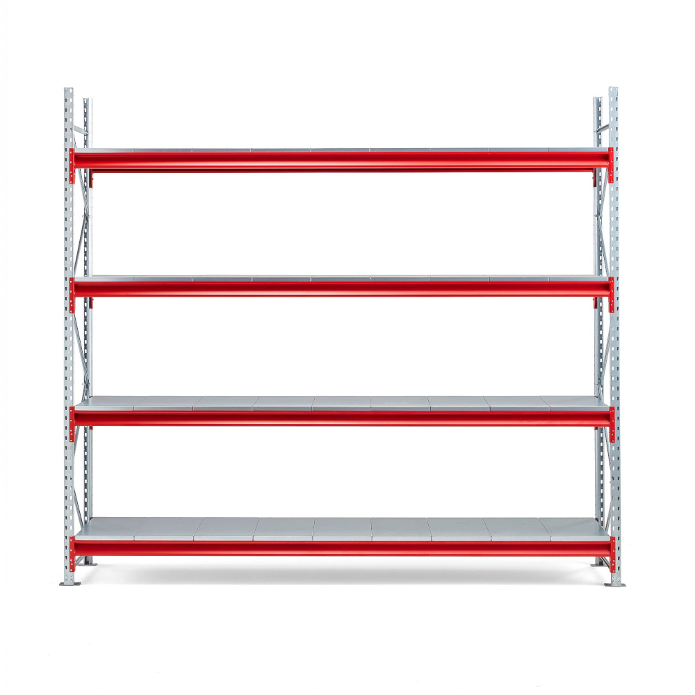 Weitspannregal mit Stahlböden, Grundmodul, BxH 2800 x 2500 mm – Bild 2